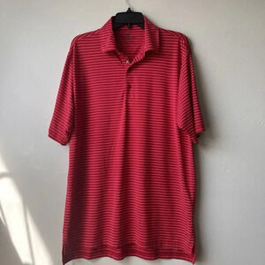 Bobby‎ Jones Performance Red White  Stripe Polo Shirt - Large